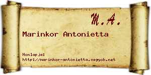 Marinkor Antonietta névjegykártya